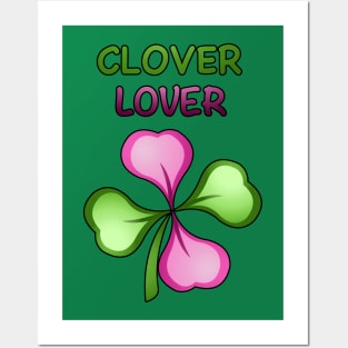 Clover Lover (with black border) Posters and Art